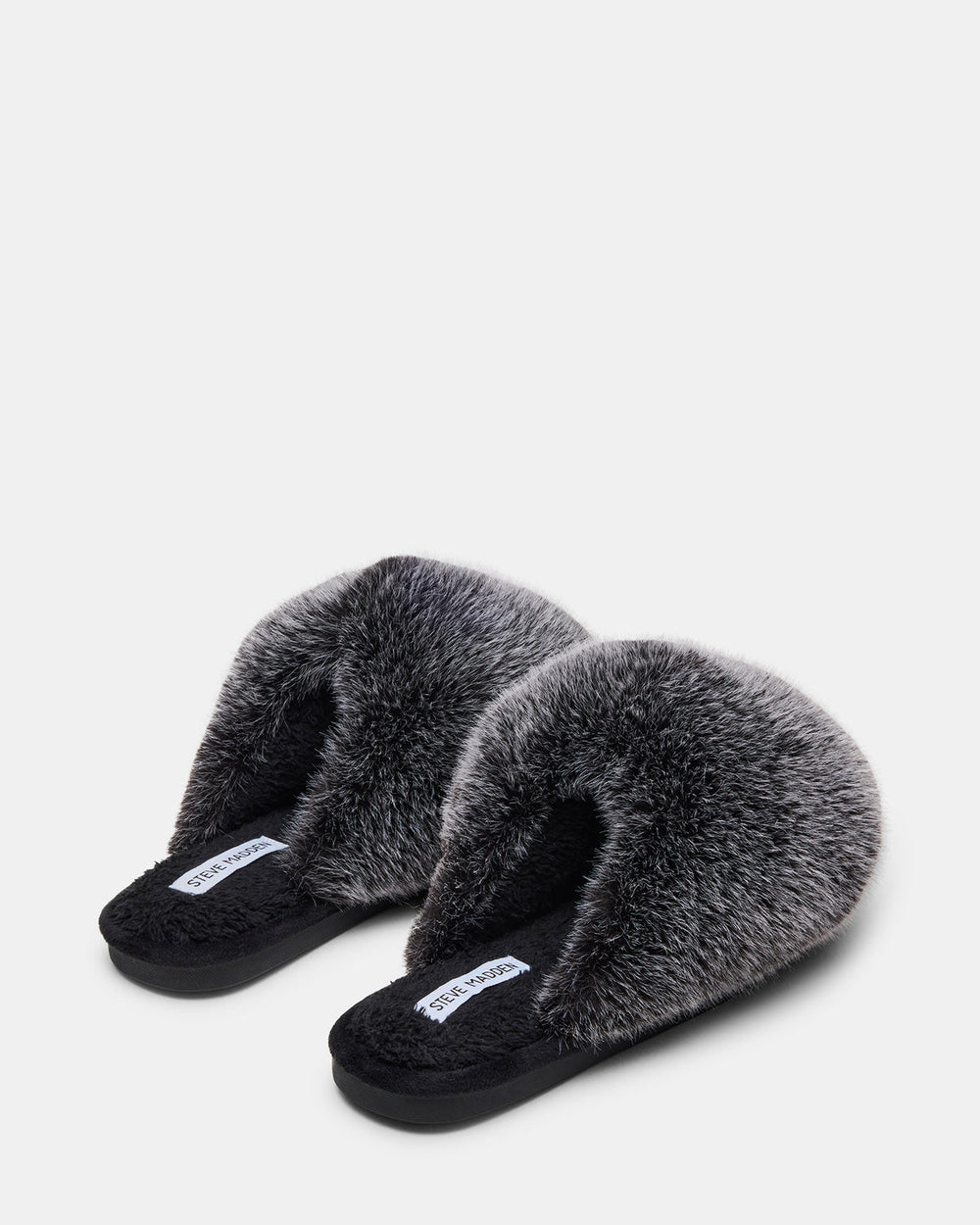 POOF GREY Slip-On Faux Fur Mule Women's Flat | Steve Madden online