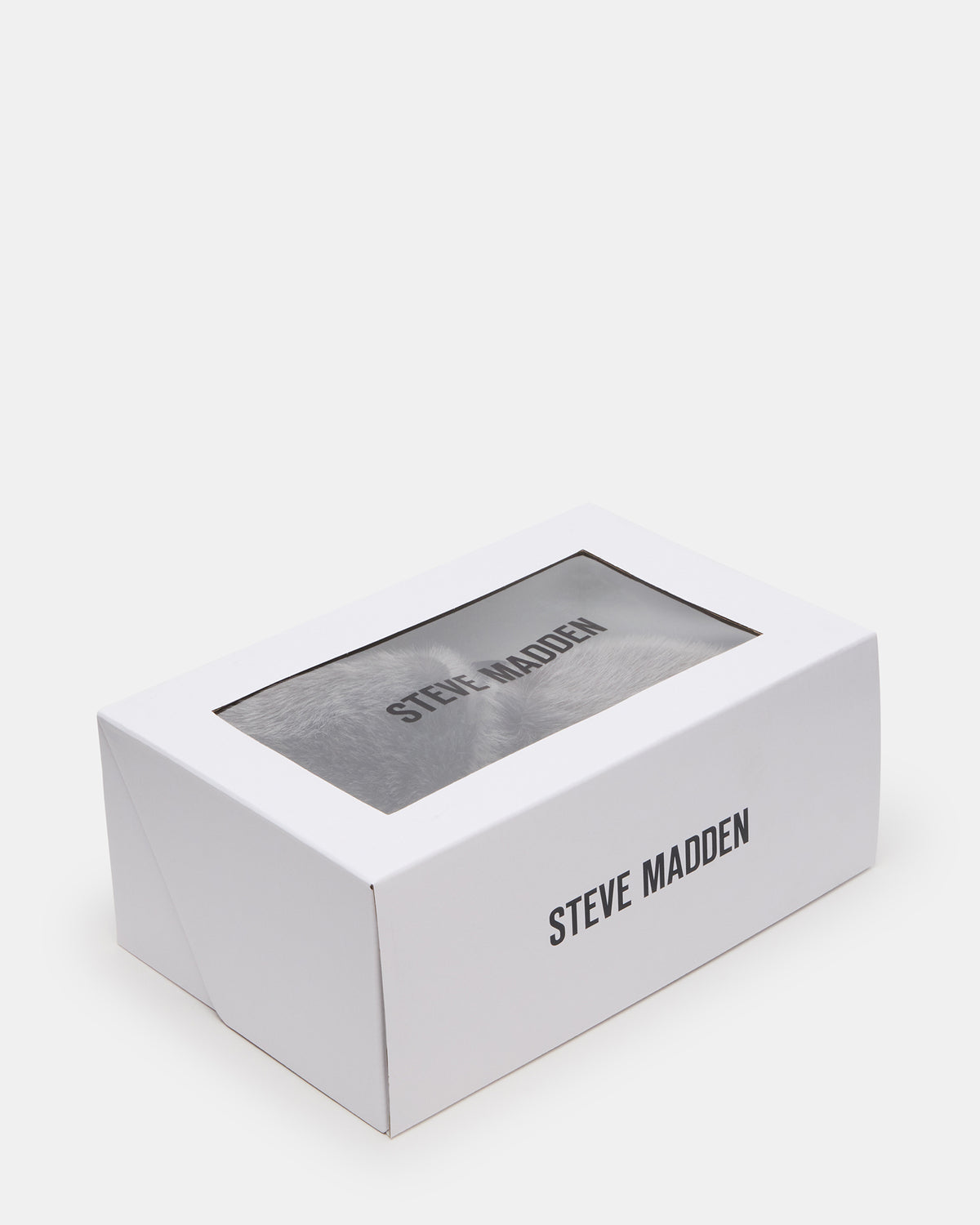 POOF GREY Slip-On Faux Fur Mule Women's Flat | Steve Madden online