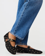 LUCIA Stud Black Multi Mesh Mary Jane Ballet Women's Flat | Steve Madden for Sale