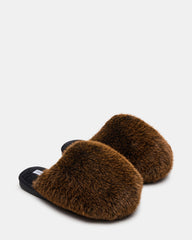 POOF Brown Slip-On Faux Fur Mule Women's Flat | Steve Madden near me