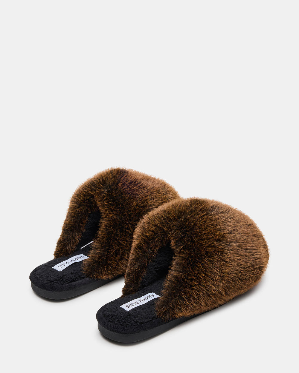 POOF Brown Slip-On Faux Fur Mule Women's Flat | Steve Madden near me