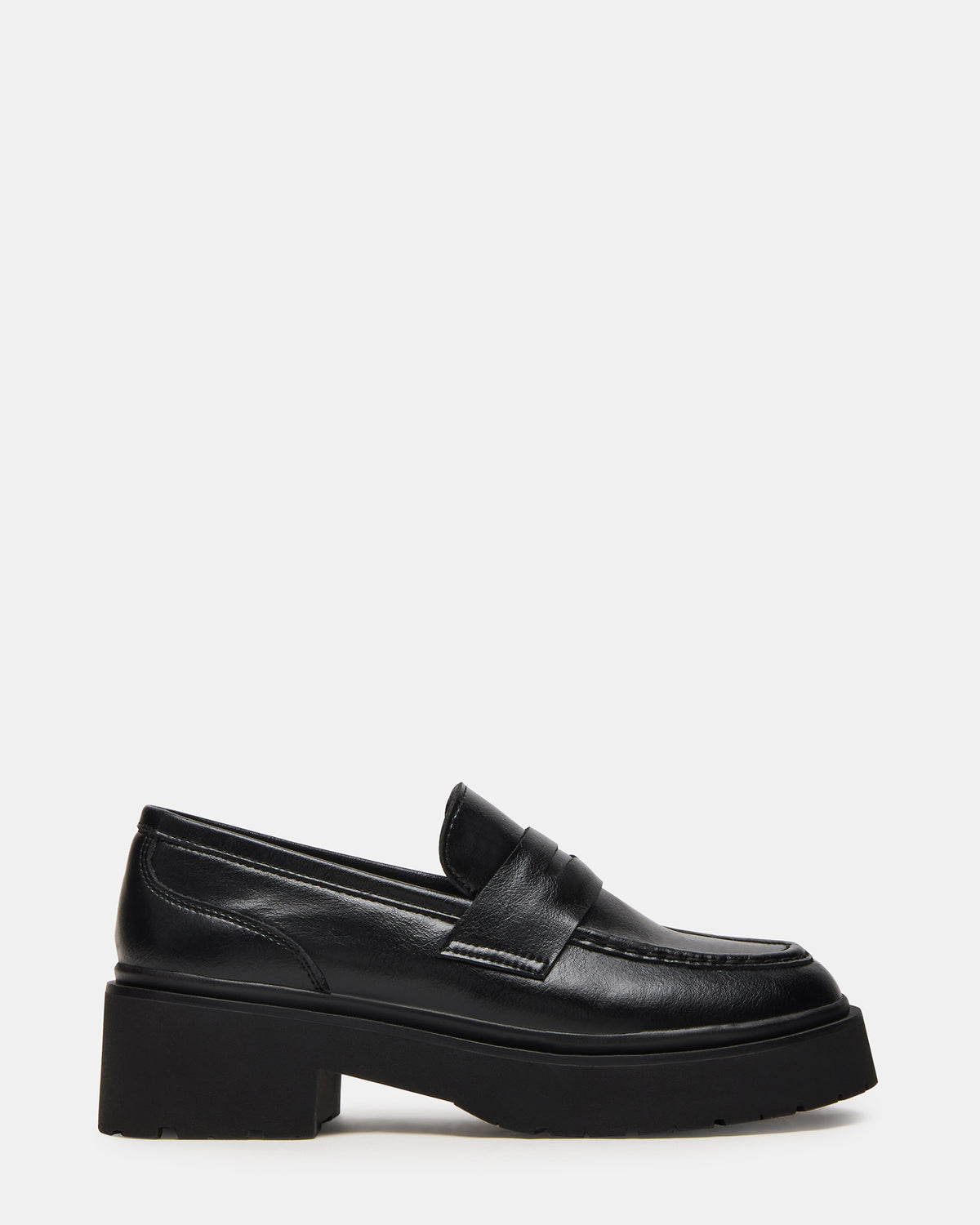 LAYKEN Black Leather Platform Lug Women's Loafer | Steve Madden online