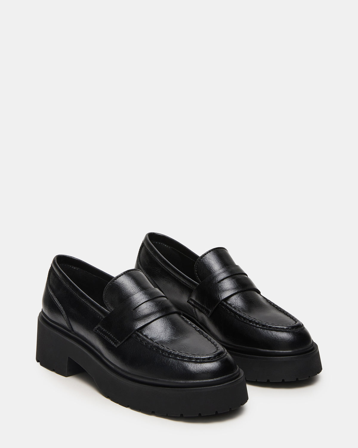 LAYKEN Black Leather Platform Lug Women's Loafer | Steve Madden online