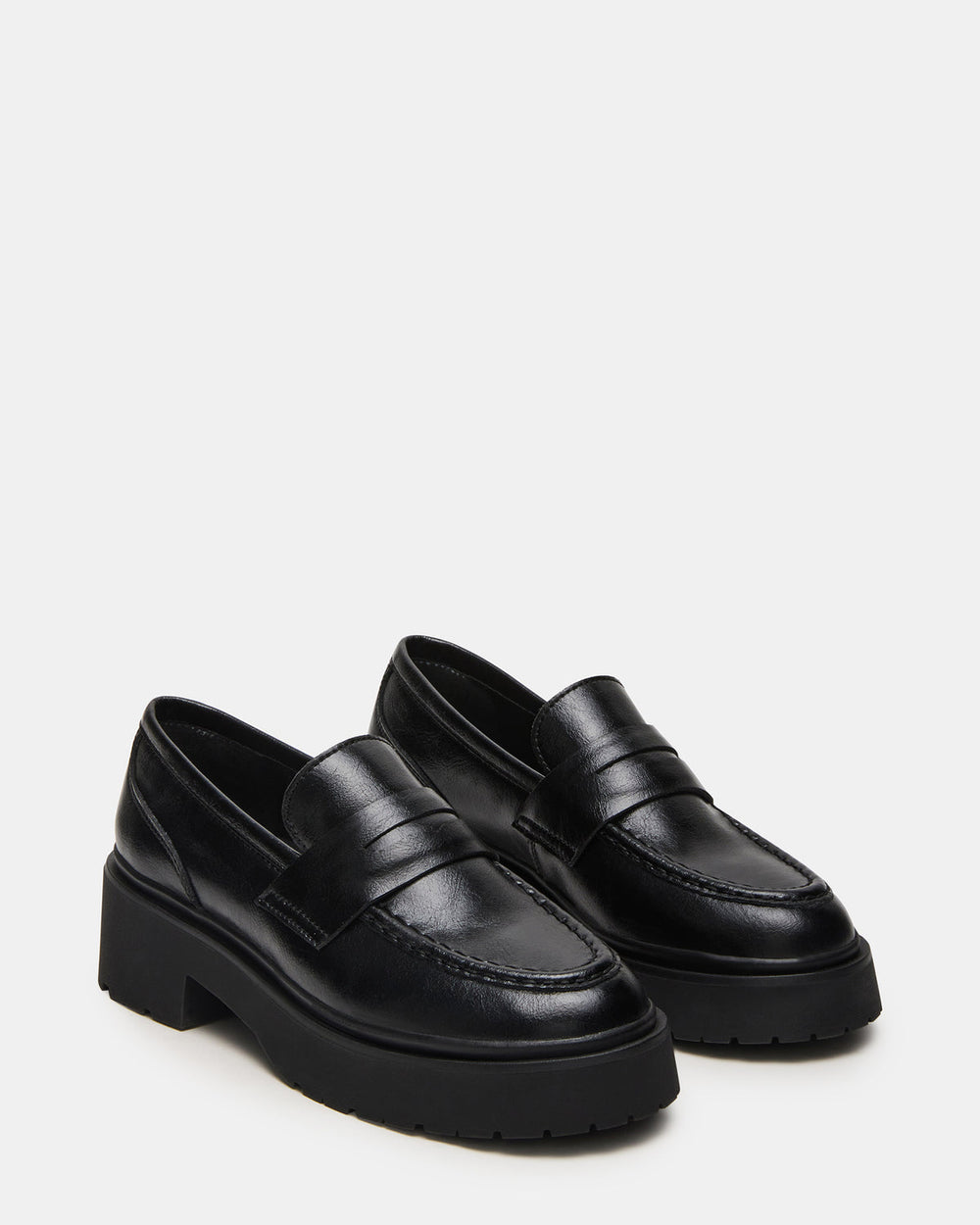 LAYKEN Black Leather Platform Lug Women's Loafer | Steve Madden online