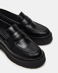 LAYKEN Black Leather Platform Lug Women's Loafer | Steve Madden online