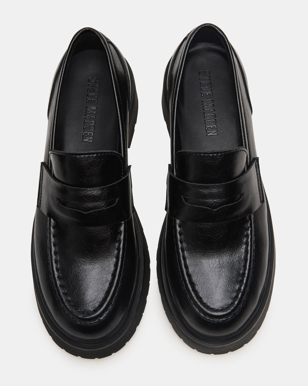 LAYKEN Black Leather Platform Lug Women's Loafer | Steve Madden online