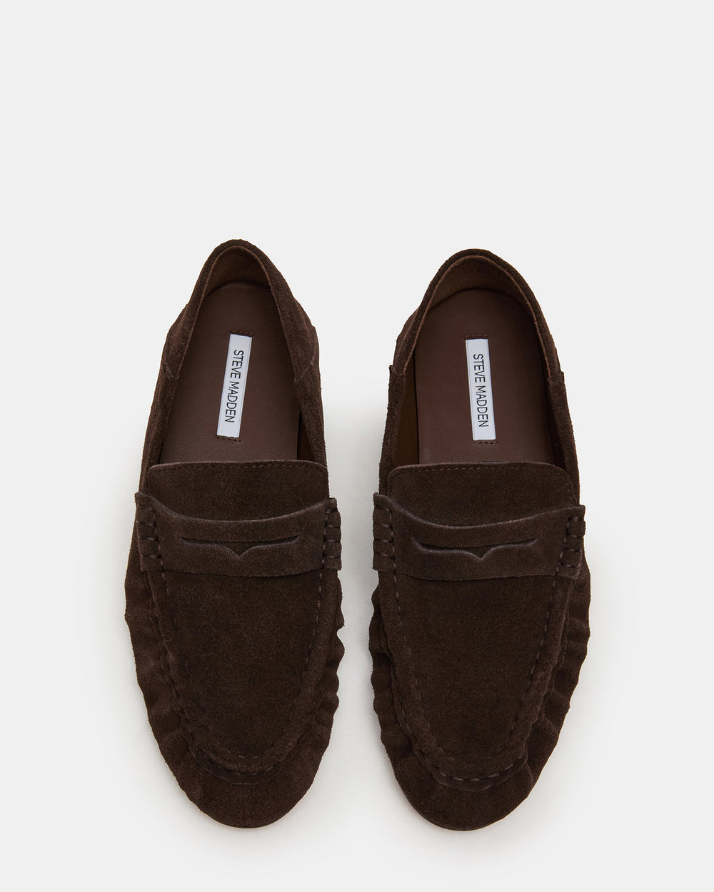 ROGER Chocolate Brown Suede Slip-On Women's Loafer | Steve Madden US