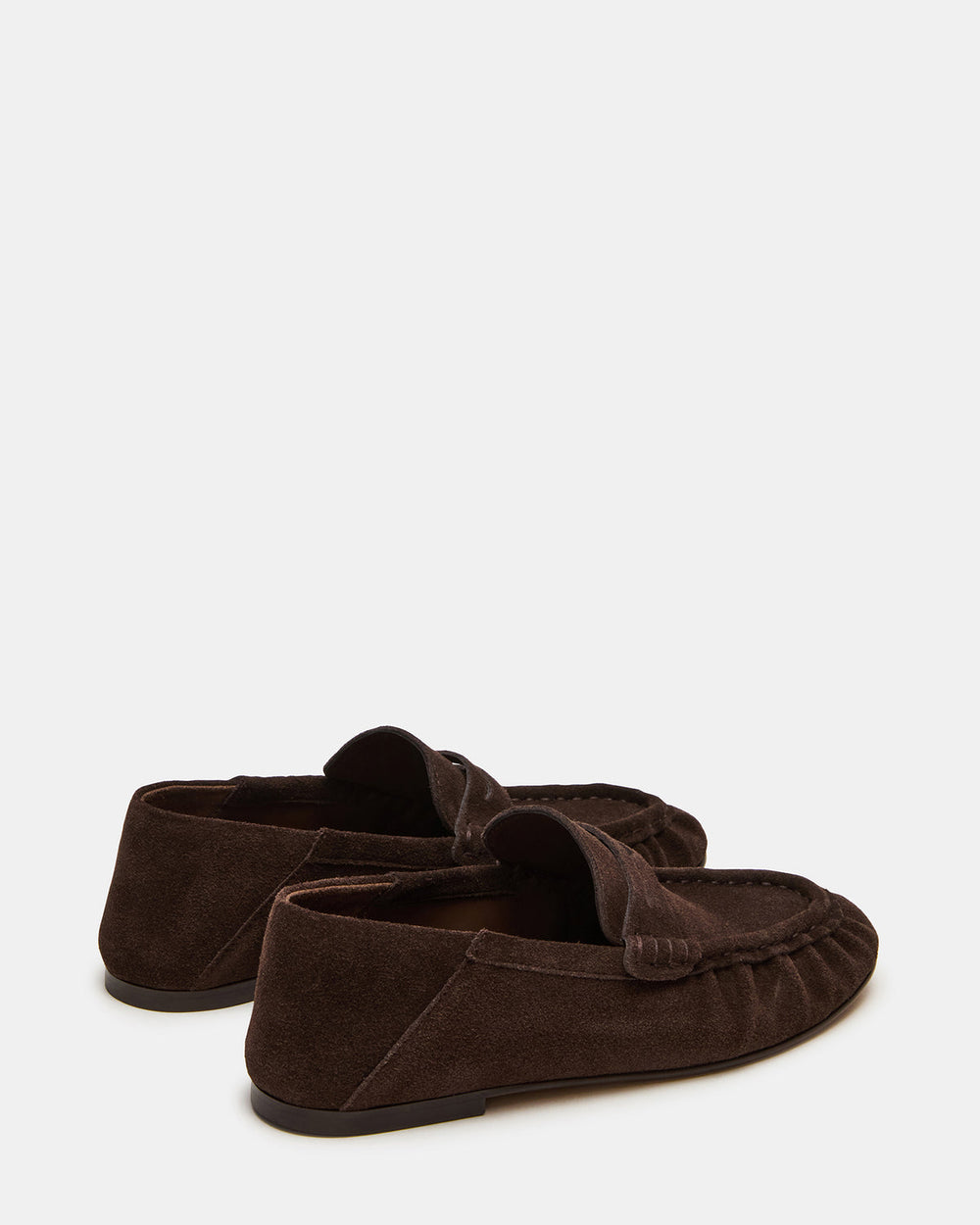 ROGER Chocolate Brown Suede Slip-On Women's Loafer | Steve Madden US