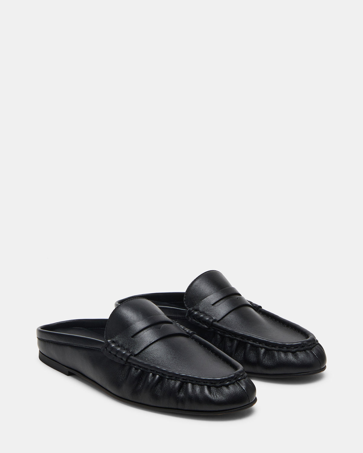 RAFE Black Leather Slip-On Mule Women's Flat | Steve Madden for Sale