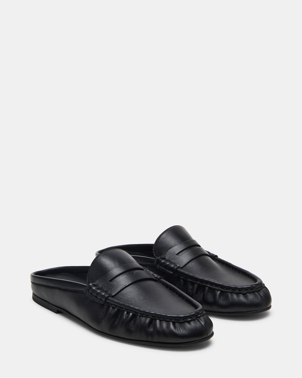 RAFE Black Leather Slip-On Mule Women's Flat | Steve Madden for Sale