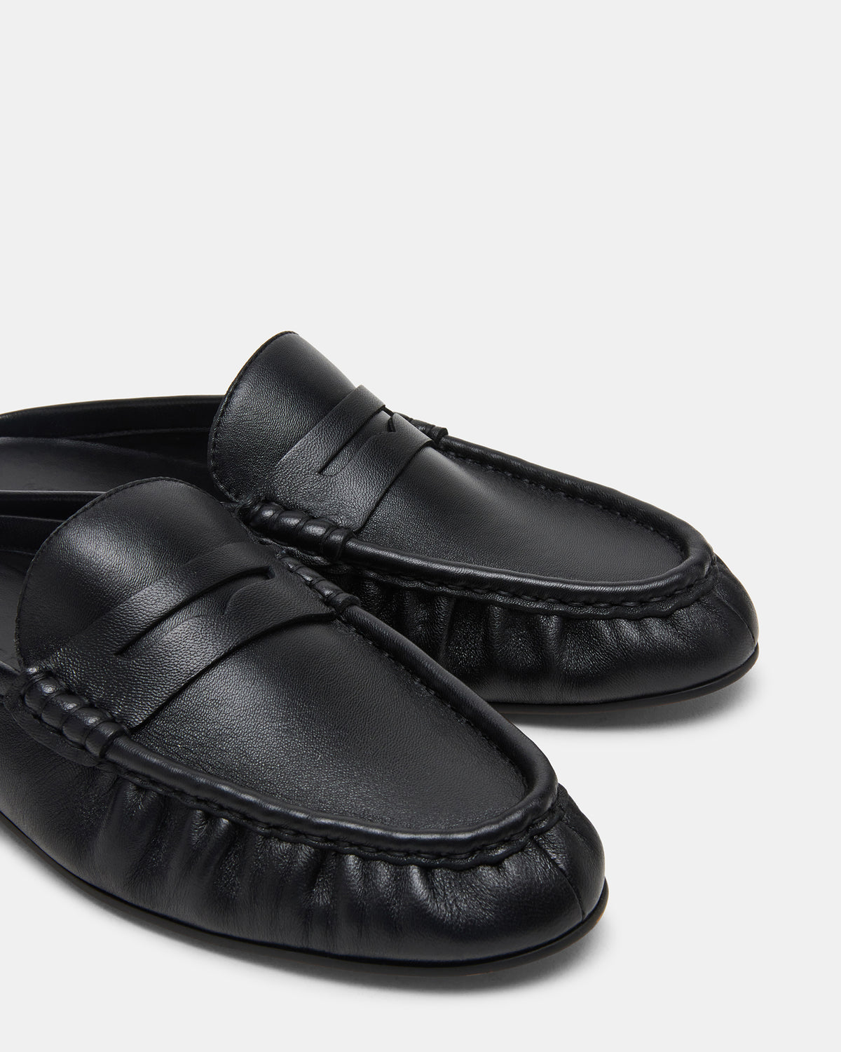 RAFE Black Leather Slip-On Mule Women's Flat | Steve Madden for Sale