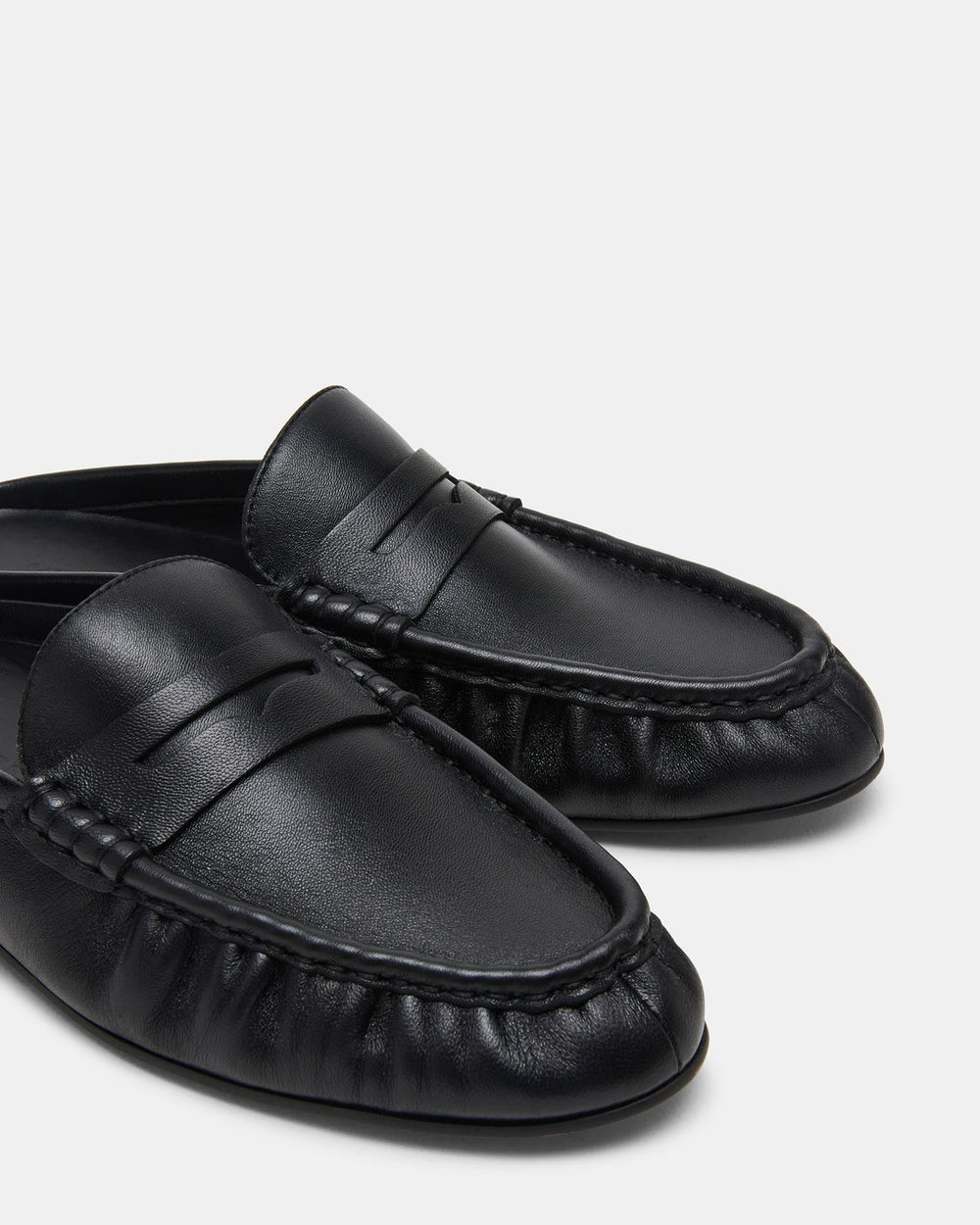 RAFE Black Leather Slip-On Mule Women's Flat | Steve Madden for Sale