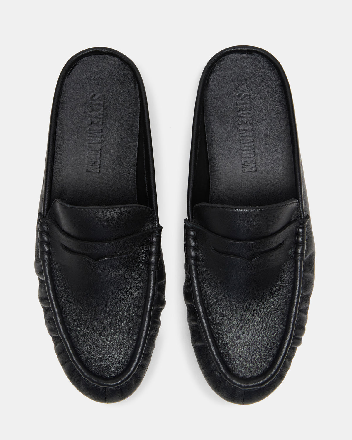 RAFE Black Leather Slip-On Mule Women's Flat | Steve Madden for Sale