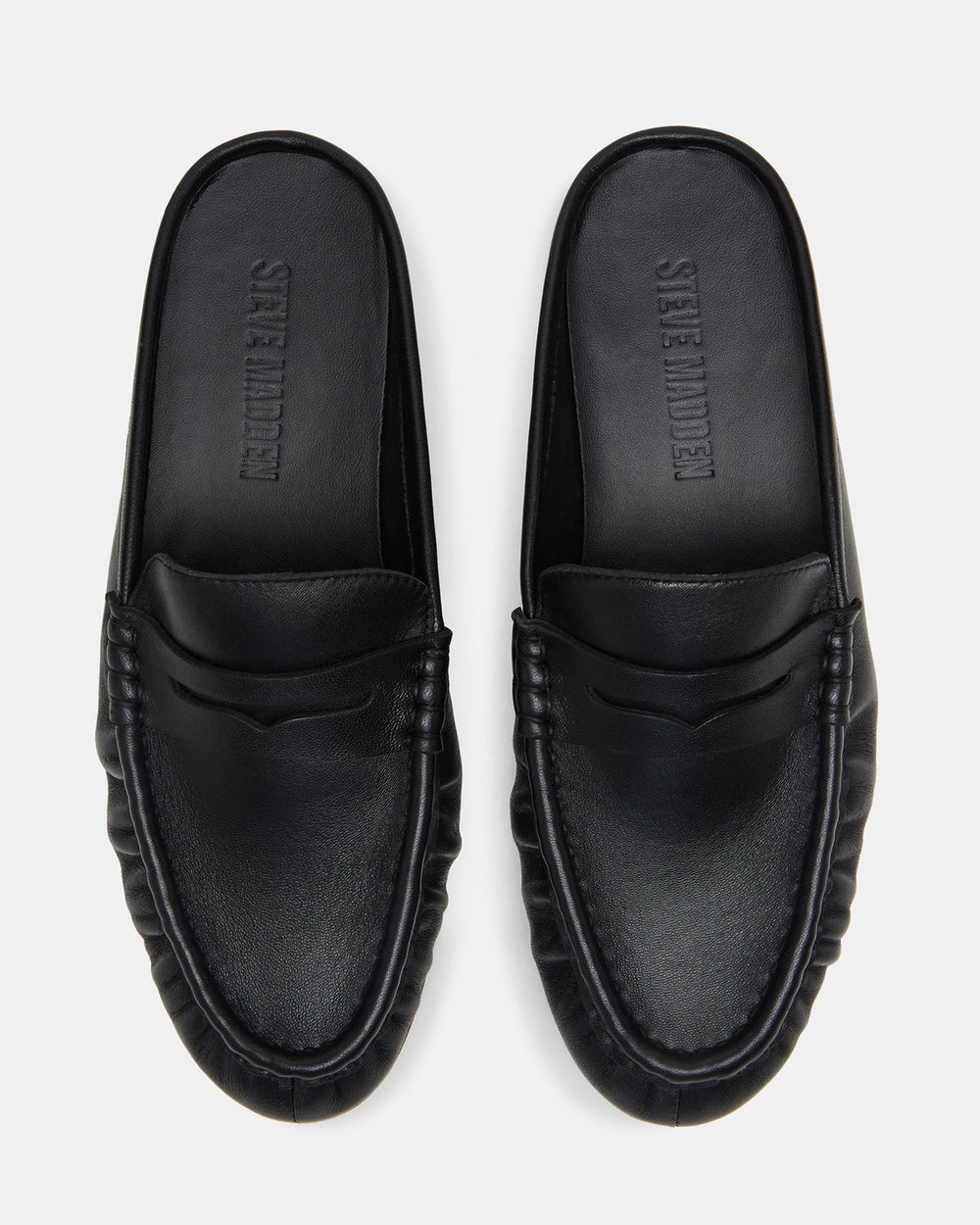 RAFE Black Leather Slip-On Mule Women's Flat | Steve Madden for Sale