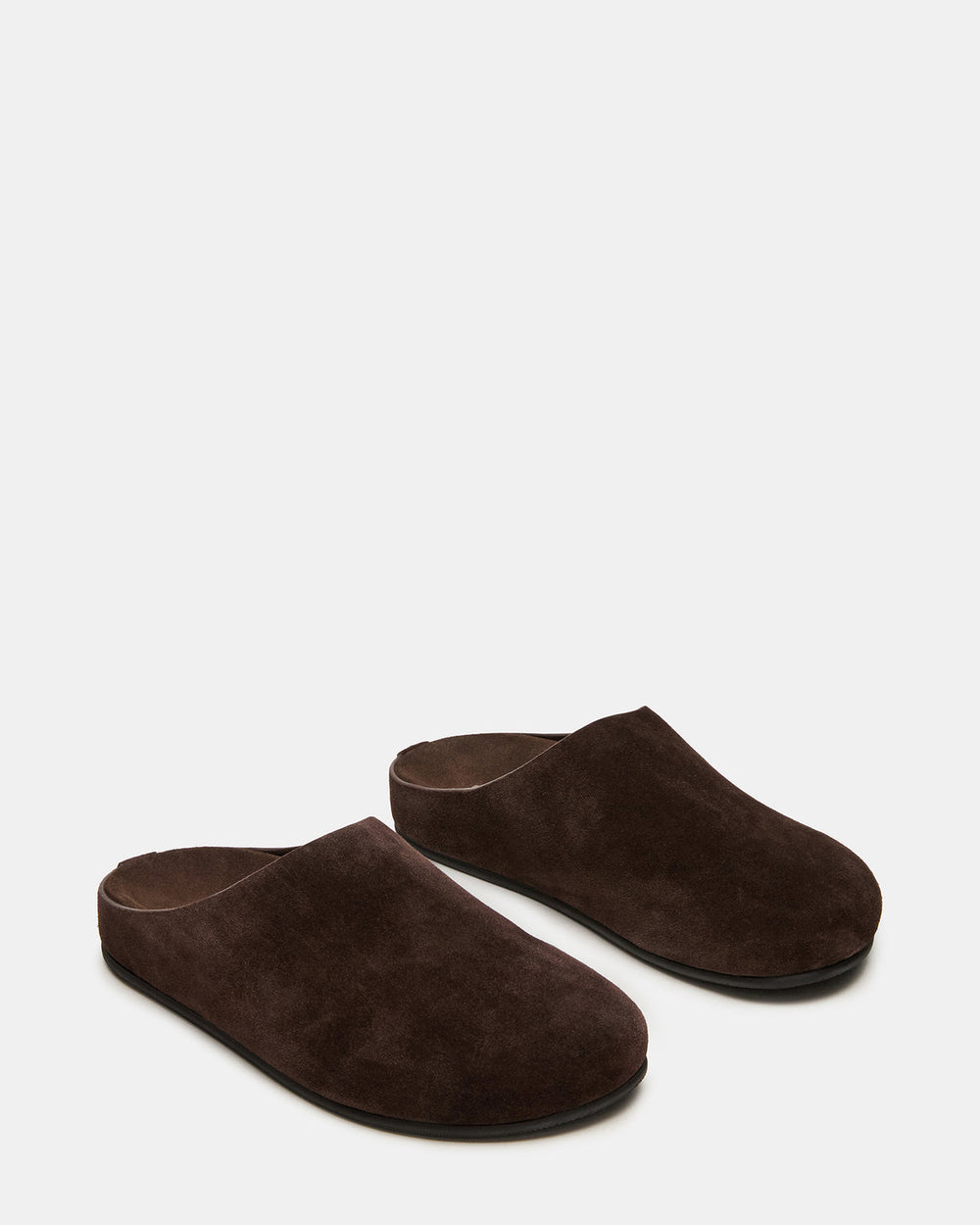 FERN Brown Suede Mule Slip-On Round-Toe Women's Flat | Steve Madden on Sale