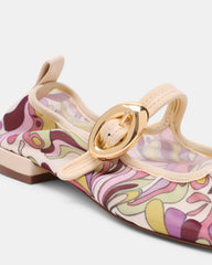 DAFFIA Purple Multi Mary Jane Gold-Detail Buckle Ballet Women's Flat | Steve Madden online