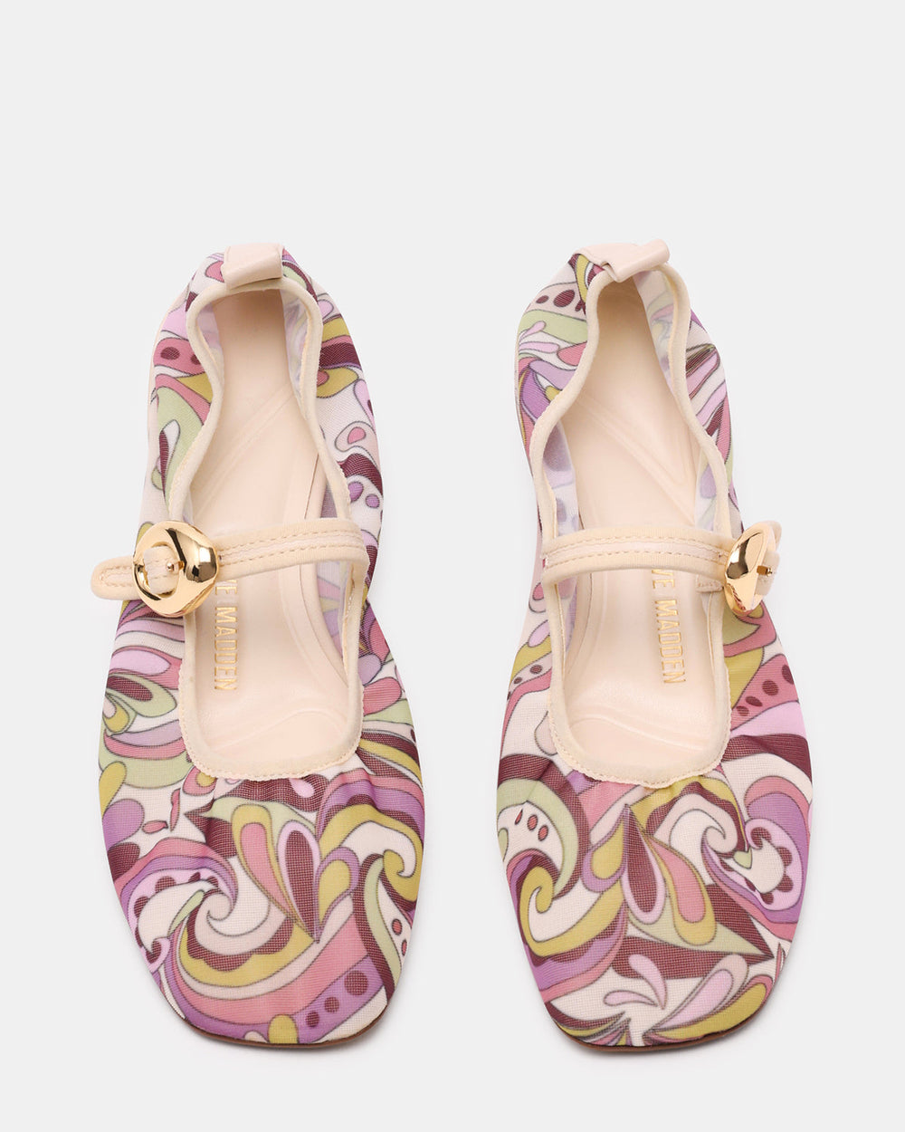 DAFFIA Purple Multi Mary Jane Gold-Detail Buckle Ballet Women's Flat | Steve Madden online