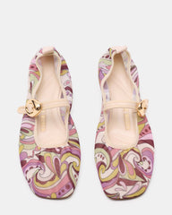 DAFFIA Purple Multi Mary Jane Gold-Detail Buckle Ballet Women's Flat | Steve Madden online