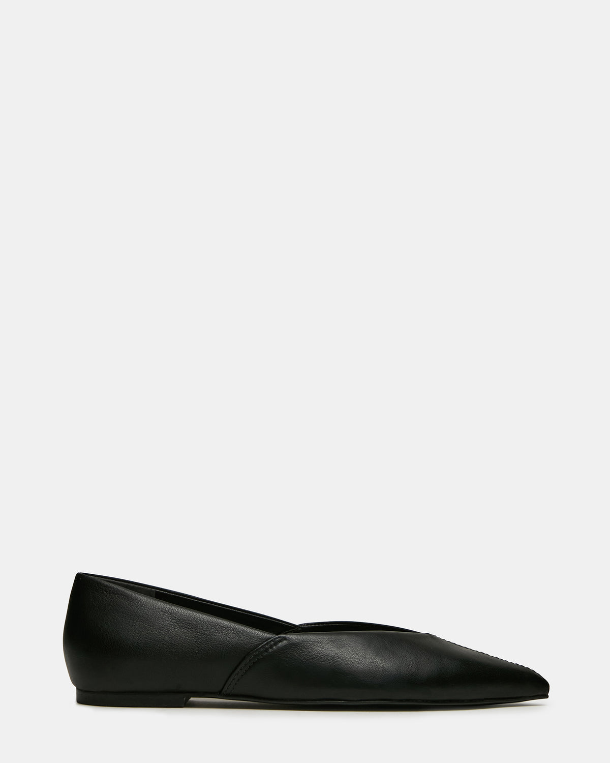 TOVI Black Leather Pointed-Toe Ballet Women's Flat | Steve Madden outlet