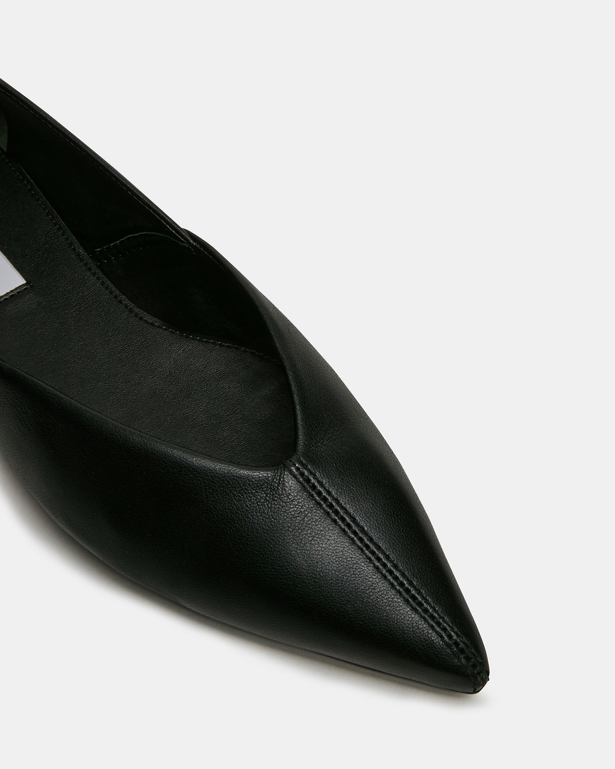 TOVI Black Leather Pointed-Toe Ballet Women's Flat | Steve Madden outlet