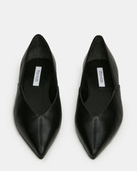 TOVI Black Leather Pointed-Toe Ballet Women's Flat | Steve Madden outlet