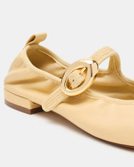 DAFFIA Butter Leather Mary Jane Gold-Detail Buckle Ballet Women's Flat | Steve Madden for Sale