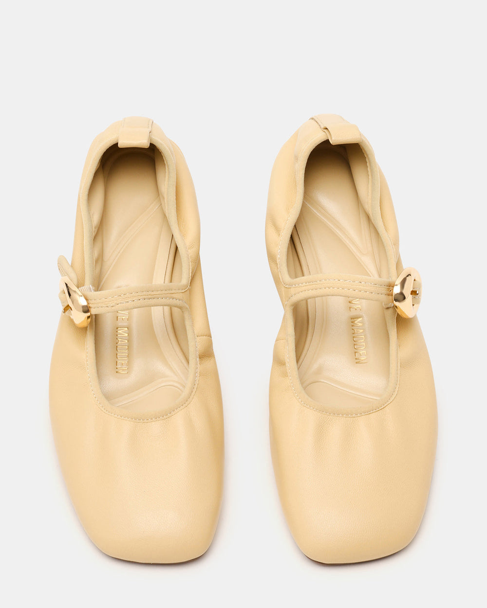 DAFFIA Butter Leather Mary Jane Gold-Detail Buckle Ballet Women's Flat | Steve Madden for Sale