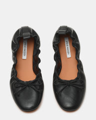 LANTI Black Leather Bow Round-Toe Women's Flat | Steve Madden near me