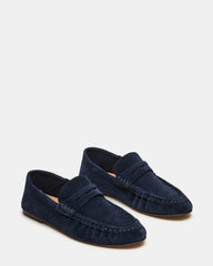 ROGER Navy Suede Slip-On Women's Loafer | Steve Madden discount