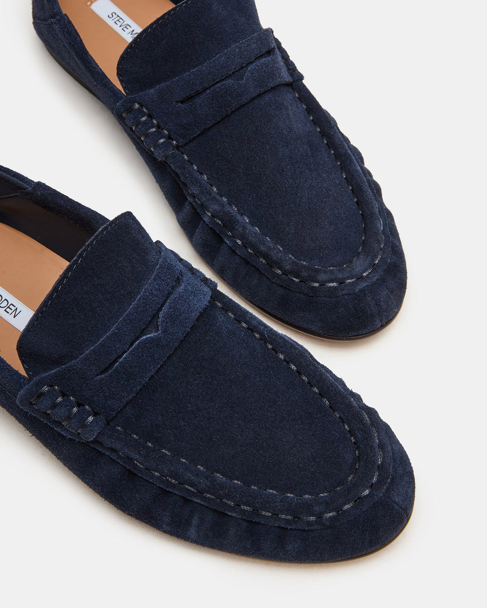 ROGER Navy Suede Slip-On Women's Loafer | Steve Madden discount