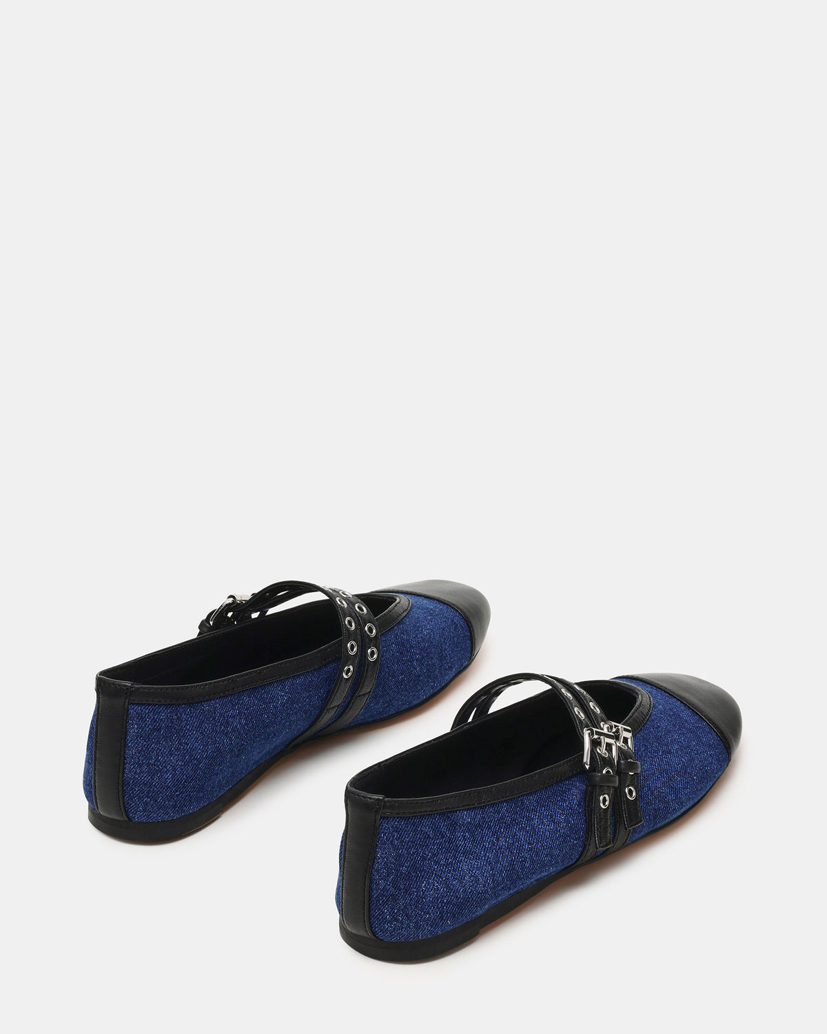 LYDIA Cap Black Denim Mary Jane Ballet Women's Flat | Steve Madden online