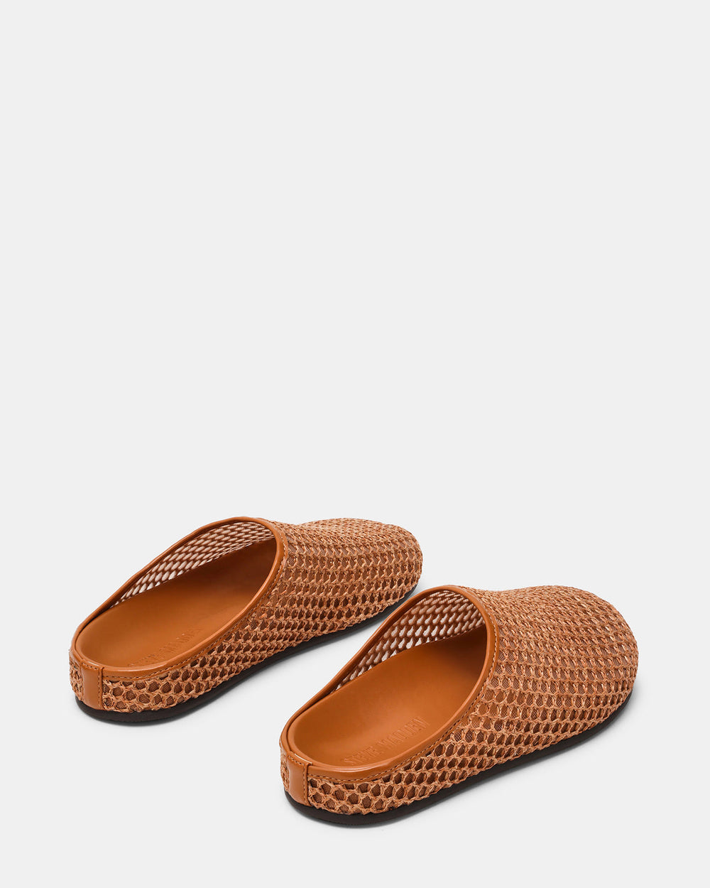 FERN Tan Raffia Mesh Mule Slip-On Round-Toe Women's Flat | Steve Madden on Sale