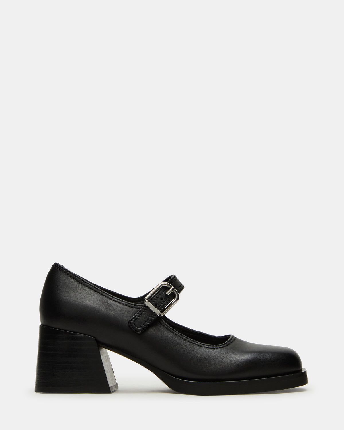 LISBON Black Leather Square-Toe Mary Jane Women's Loafer | Steve Madden near me