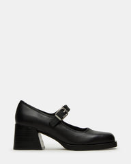 LISBON Black Leather Square-Toe Mary Jane Women's Loafer | Steve Madden near me