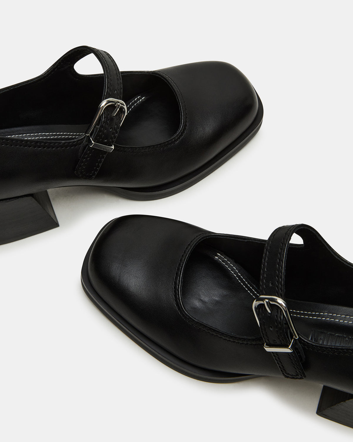 LISBON Black Leather Square-Toe Mary Jane Women's Loafer | Steve Madden near me