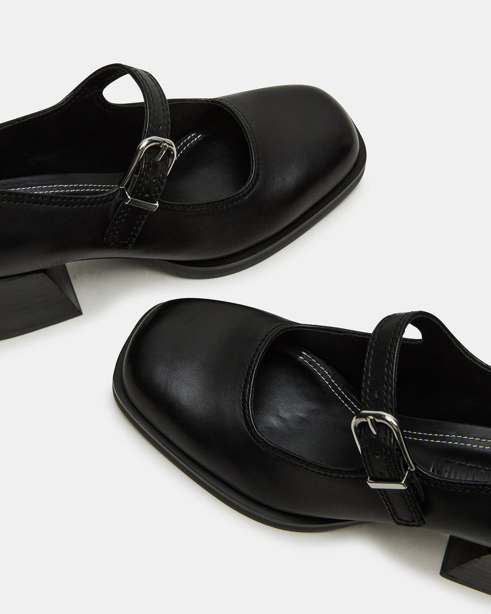 LISBON Black Leather Square-Toe Mary Jane Women's Loafer | Steve Madden near me