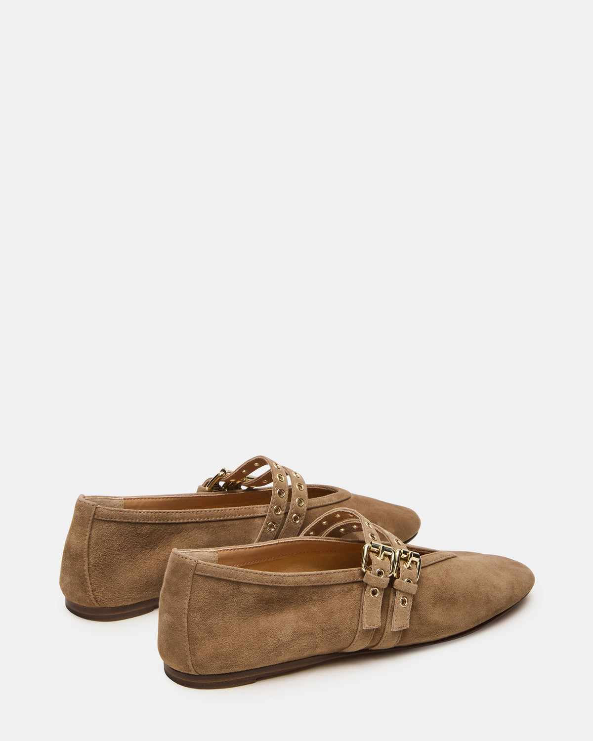 LYDIA Taupe Suede Square-Toe Mary Jane Ballet Women's Flat | Steve Madden online