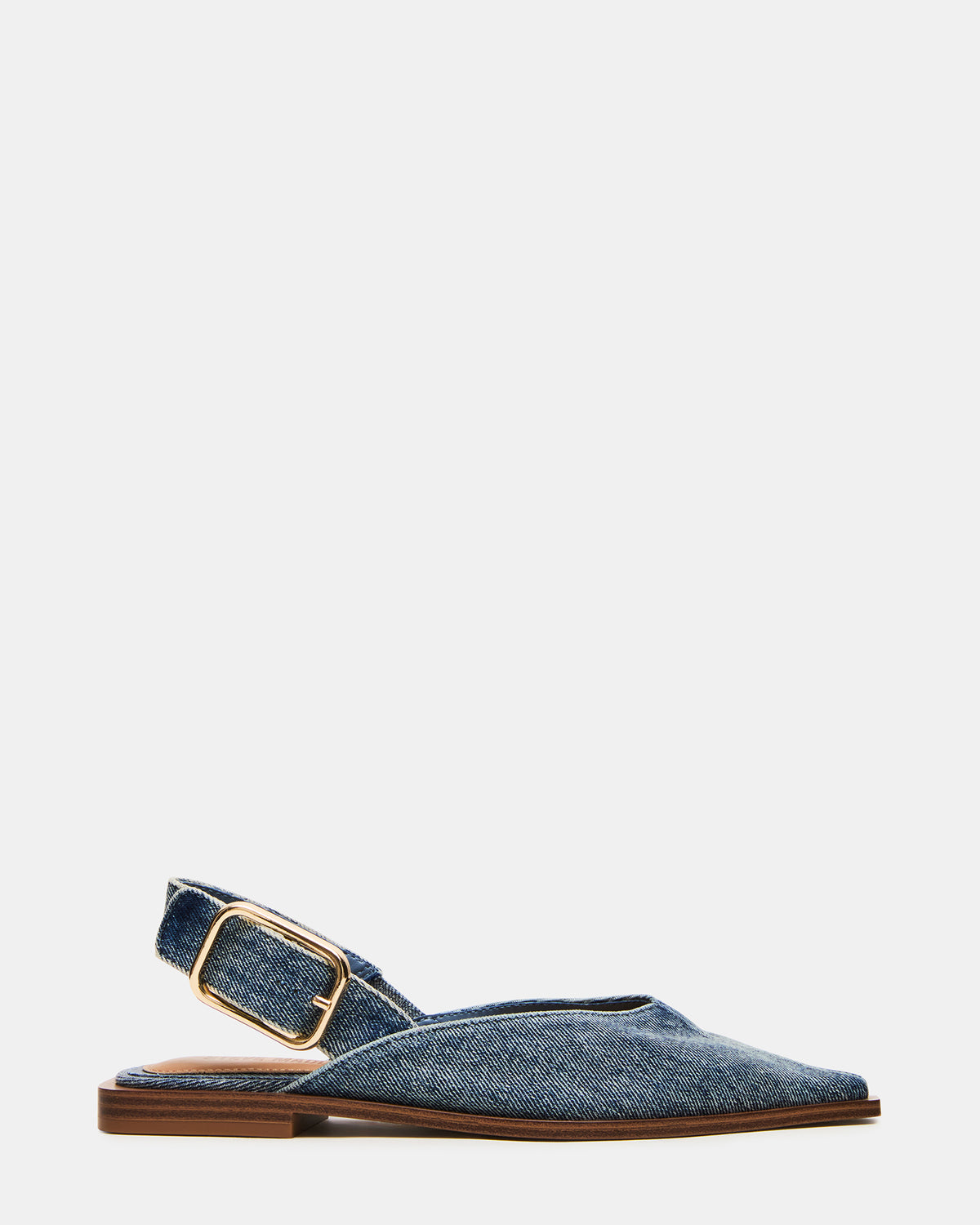 SHAY Denim Fabric Pointed-Toe Slingback Ballet Women's Flat | Steve Madden US