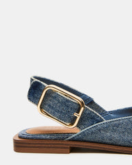 SHAY Denim Fabric Pointed-Toe Slingback Ballet Women's Flat | Steve Madden US