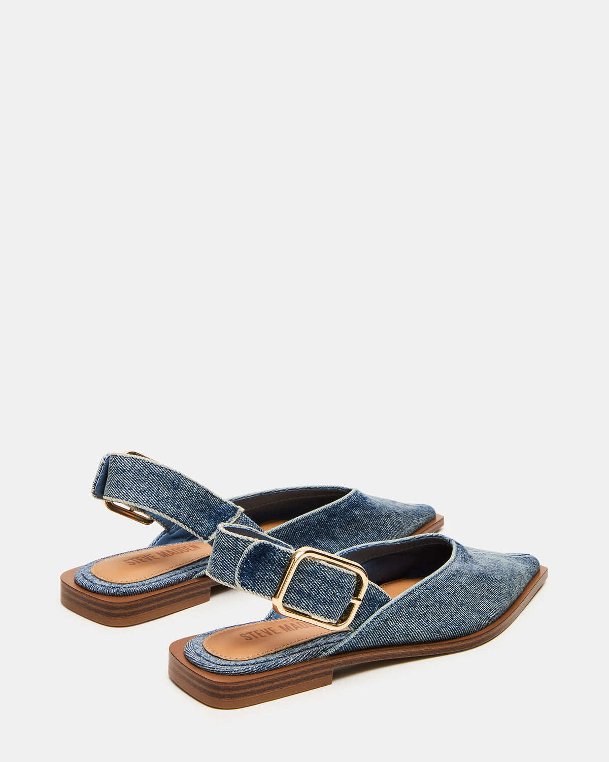 SHAY Denim Fabric Pointed-Toe Slingback Ballet Women's Flat | Steve Madden US