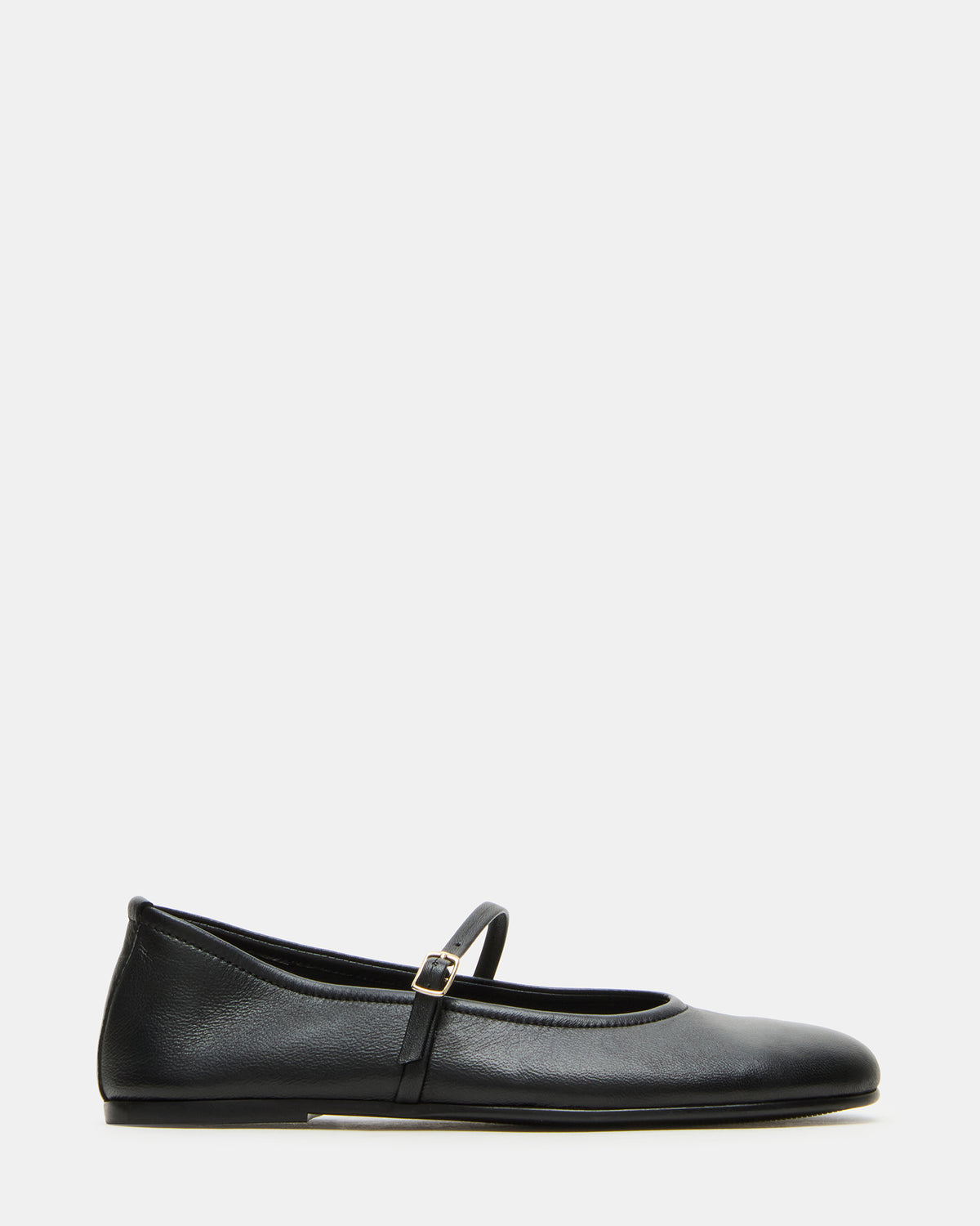 BESETTE Black Leather Mary Jane Ballet Women's Flat | Steve Madden Sale