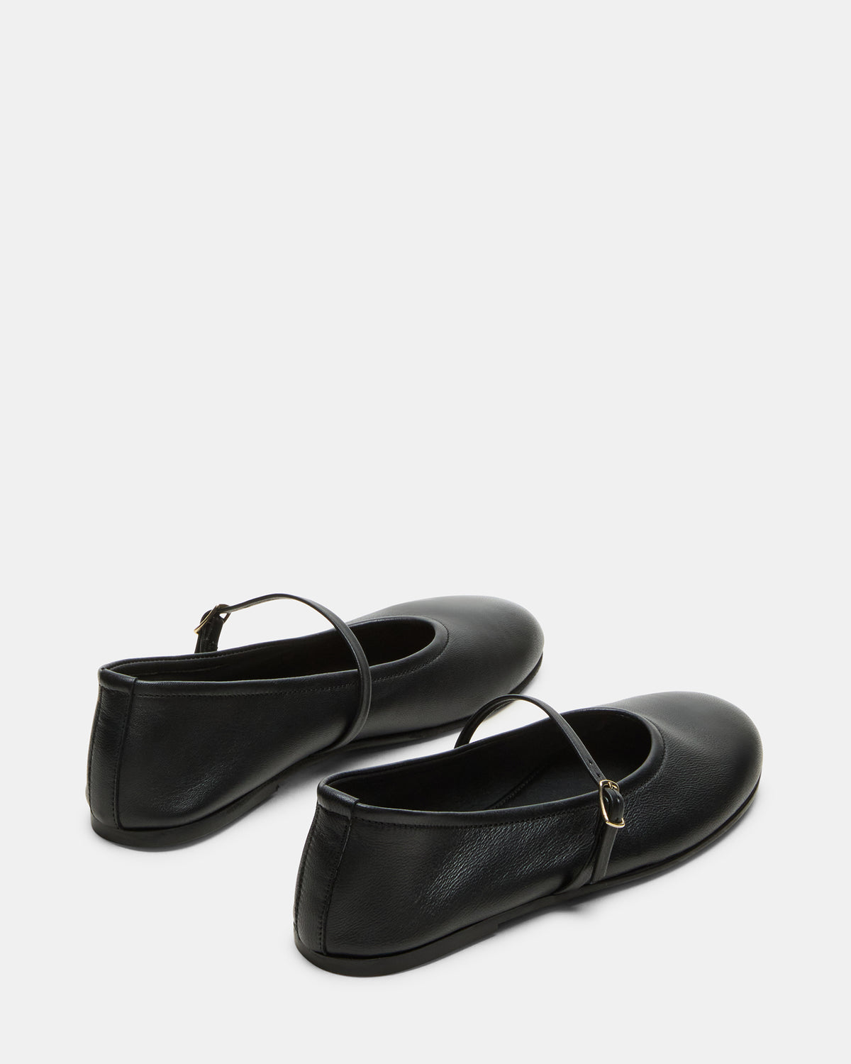 BESETTE Black Leather Mary Jane Ballet Women's Flat | Steve Madden Sale
