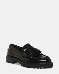MINKA Black Leather Women's Platform Lug Sole Loafer | Steve Madden for Sale