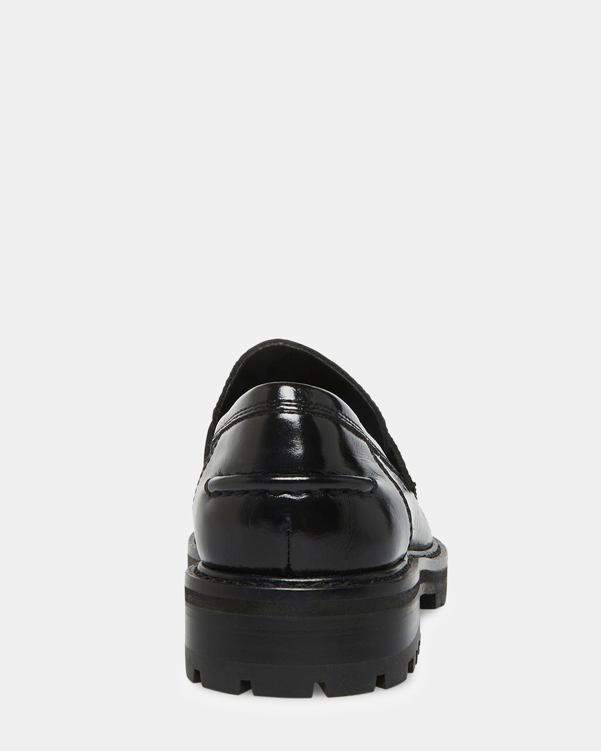 MINKA Black Leather Women's Platform Lug Sole Loafer | Steve Madden for Sale