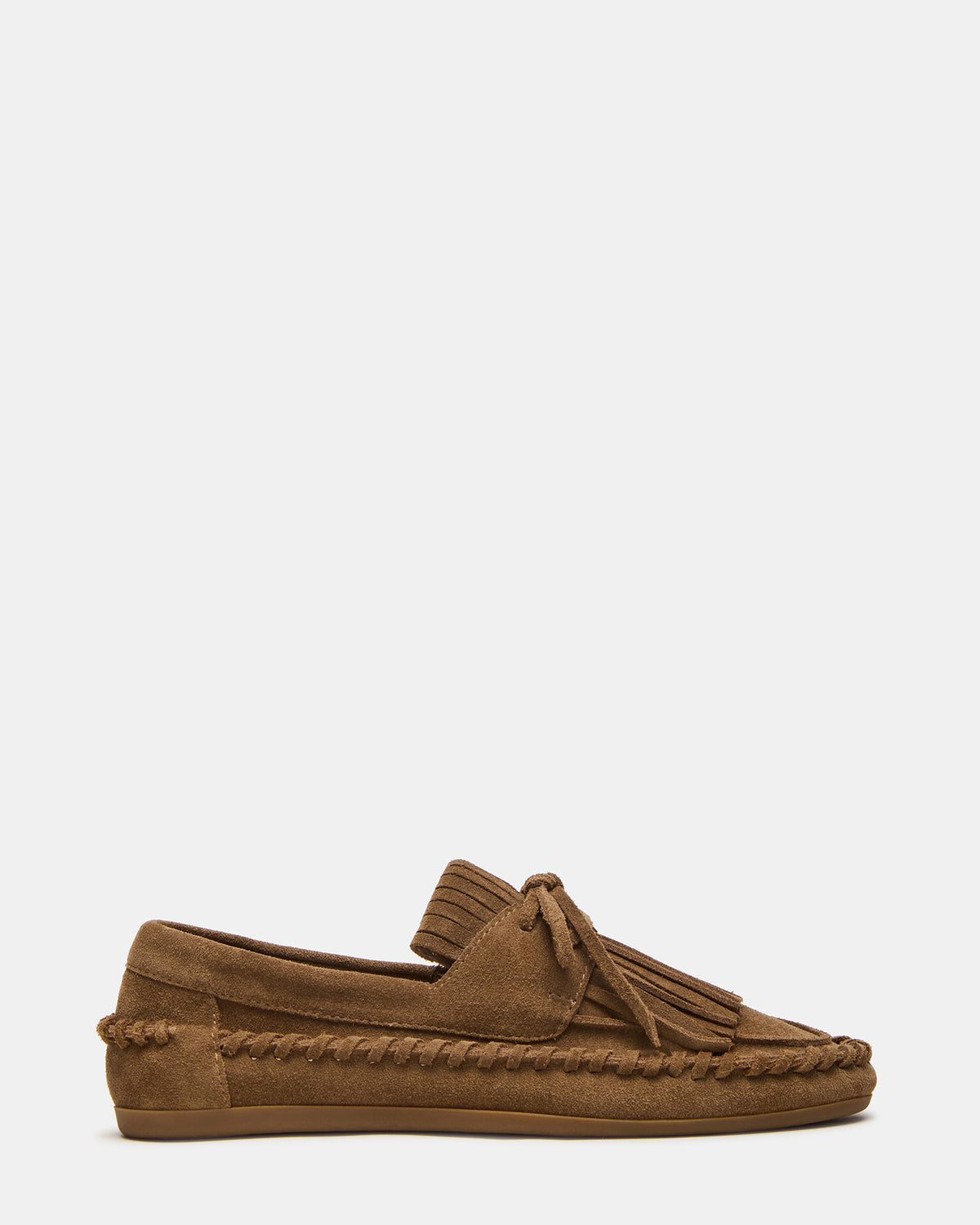 SAMUAL Chestnut Suede Fringe Boat Women's Loafer | Steve Madden near me