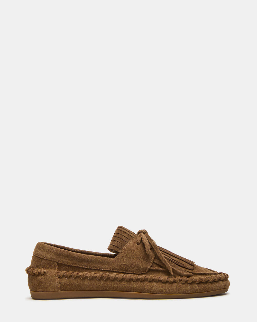 SAMUAL Chestnut Suede Fringe Boat Women's Loafer | Steve Madden near me