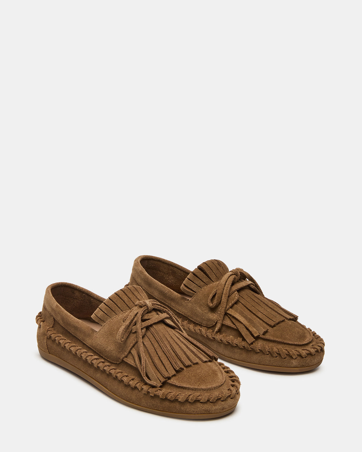 SAMUAL Chestnut Suede Fringe Boat Women's Loafer | Steve Madden near me