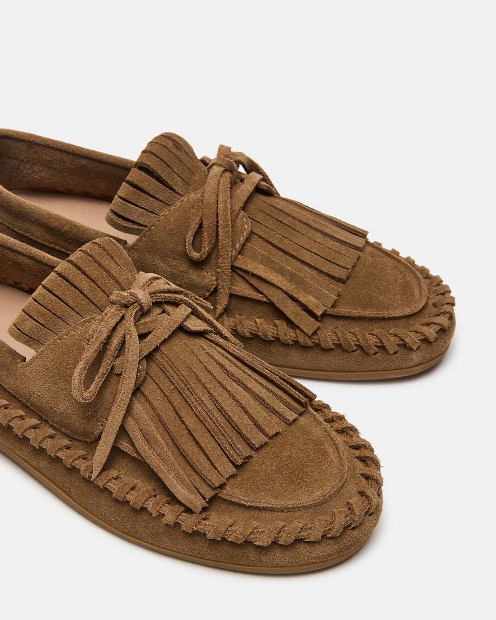 SAMUAL Chestnut Suede Fringe Boat Women's Loafer | Steve Madden near me