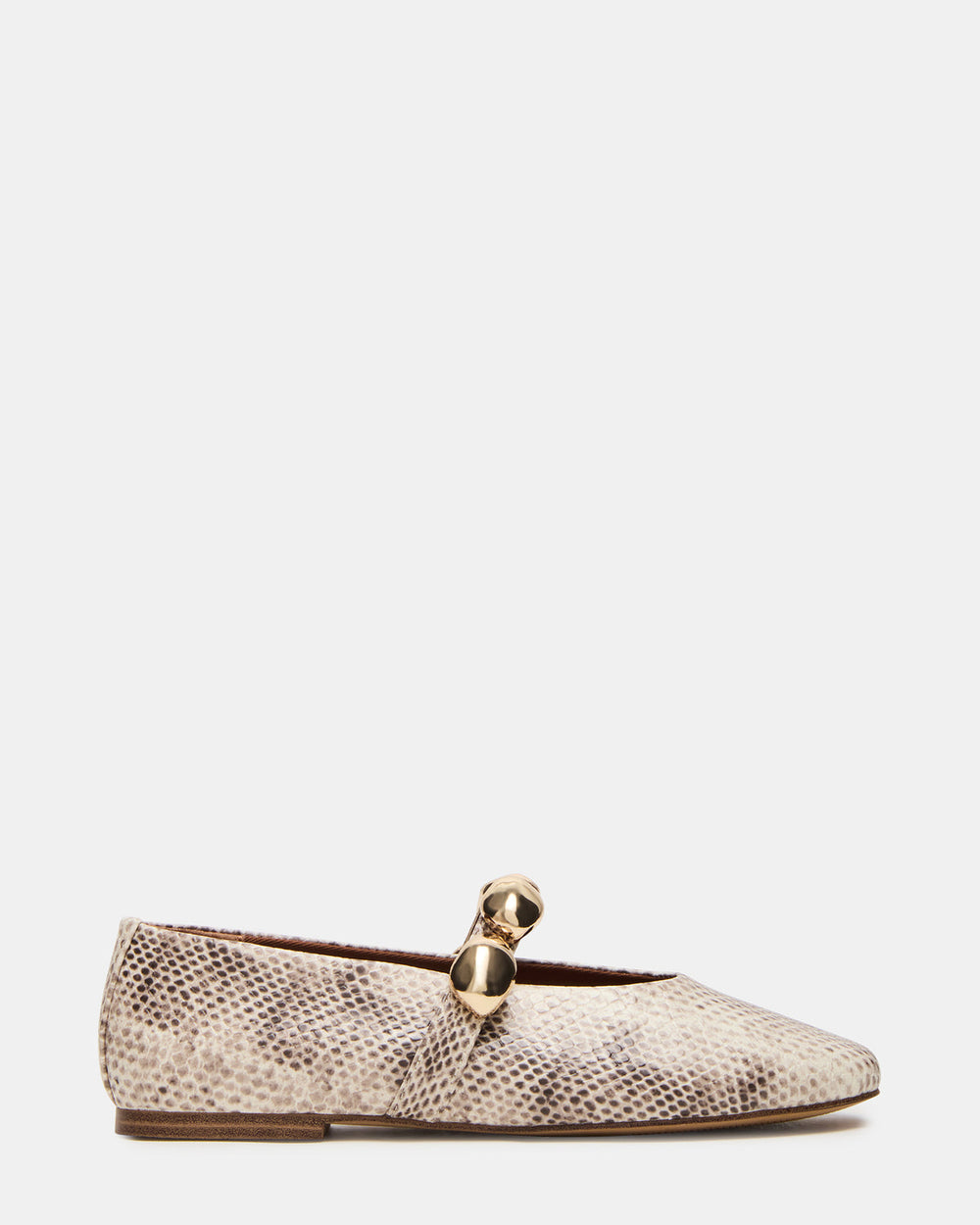 POPPIN Natural Snake Mary Jane Ballet Women's Flat | Steve Madden online