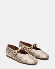 POPPIN Natural Snake Mary Jane Ballet Women's Flat | Steve Madden online